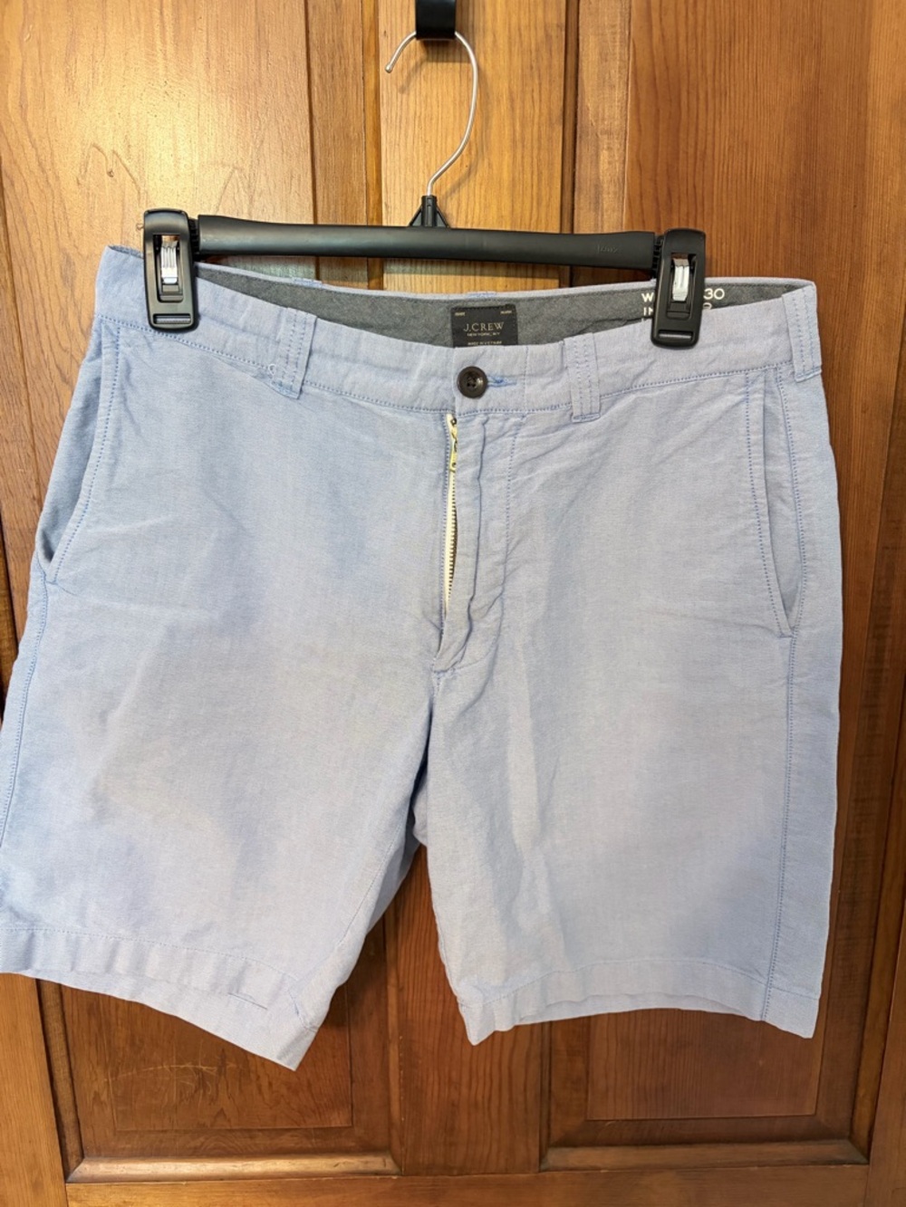 J. Crew Men’s Pale Blue Cotton Flat-Front Shorts